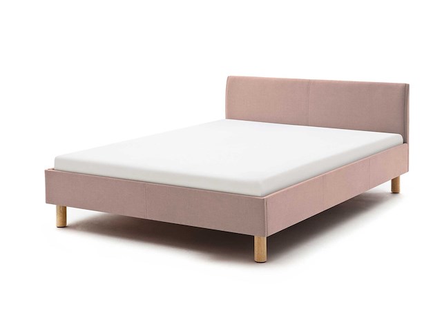 Gestoffeerd bed amber 140x200 - oudroze - afbeelding 3 van  5