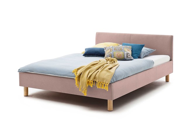 Gestoffeerd bed amber 140x200 - oudroze - afbeelding 4 van  5
