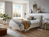 Gestoffeerd bed madras 140x200cm ribfluweel - beige
