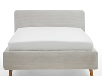 Gestoffeerd bed madras 140x200cm ribfluweel - beige - afbeelding 2 van  3