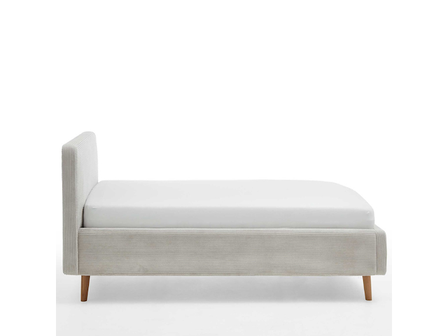 Gestoffeerd bed madras 140x200cm ribfluweel - beige - afbeelding 3 van  3