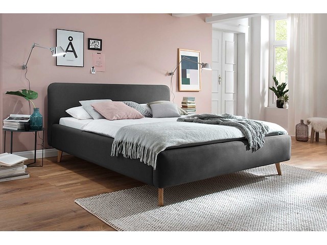 Gestoffeerd bed tony 160x200 - antraciet - afbeelding 1 van  2