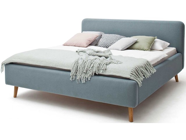 Gestoffeerd bed tony 160x200 - ijsblauw - afbeelding 2 van  2