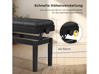 Gestoffeerde en verstelbare zwarte pianobank met opbergruimte - afbeelding 5 van  7