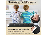 Gestoffeerde en verstelbare zwarte pianobank met opbergruimte