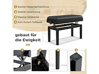 Gestoffeerde en verstelbare zwarte pianobank met opbergruimte - afbeelding 6 van  7