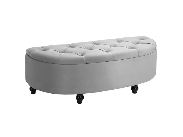 Gestoffeerde opbergdoos met halve cirkelvormige kant van het bed - afbeelding 3 van  9