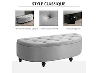 Gestoffeerde opbergdoos met halve cirkelvormige kant van het bed - afbeelding 5 van  9