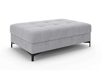 Getufte pouf - lichtgrijs fluweel - afbeelding 1 van  3