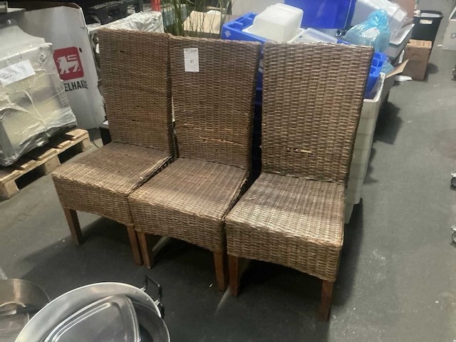 Gevlochten stoel (3x) - afbeelding 1 van  4