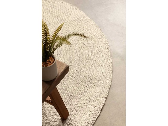 Gevlochten tapijt - crème diameter 200 cm - afbeelding 3 van  6