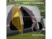 Gezinskampeertent voor 6 personen, lichtgewicht, geventileerd, muskietennet en draagtas inbegrepen, donkergrijs polyester - afbeelding 5 van  5