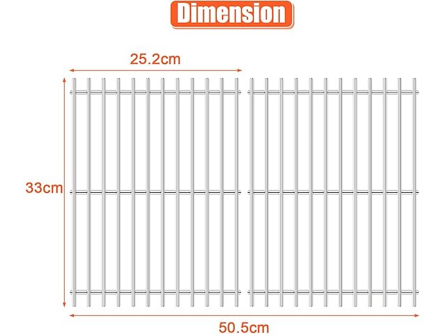 Gftime roestvrijstalen grillroosters 33 x 25,2 cm - afbeelding 2 van  4