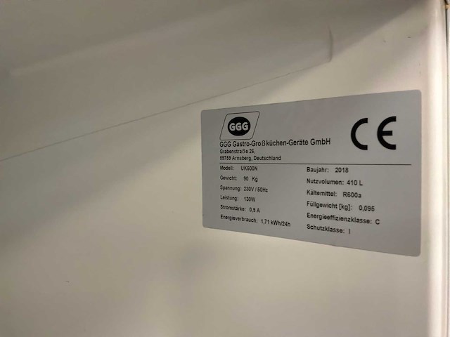 Ggg gastro-großküchen-geräte gmbh jaar: 2018 gekoeld / koelkast - afbeelding 4 van  8