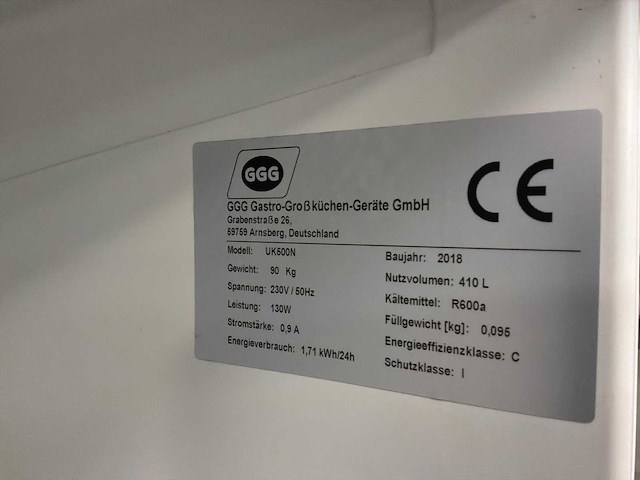 Ggg gastro-großküchen-geräte gmbh jaar: 2018 gekoeld / koelkast - afbeelding 8 van  8