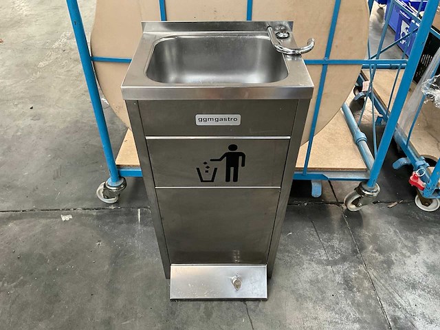 Ggm gastro rvs handenwasser/afvalbak - afbeelding 1 van  6