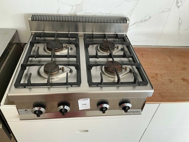 Ggmgastro rvs 4-pits gasfornuis - afbeelding 1 van  5