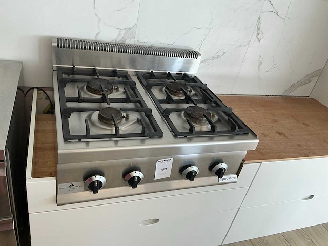 Ggmgastro rvs 4-pits gasfornuis - afbeelding 2 van  5