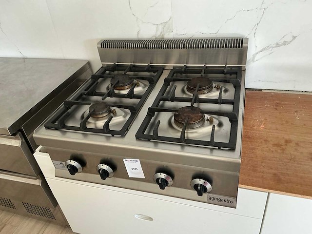 Ggmgastro rvs 4-pits gasfornuis - afbeelding 3 van  5