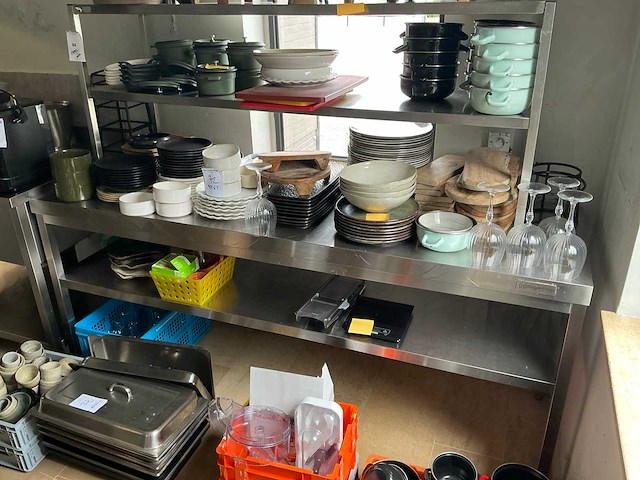 Ggmgastro rvs werktafel met opbouwrek - afbeelding 1 van  5
