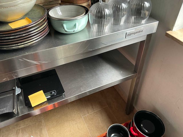 Ggmgastro rvs werktafel met opbouwrek - afbeelding 2 van  5