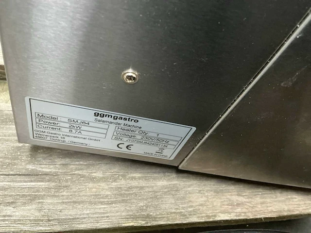 Ggmgastro smj64 rvs elektrische salamander - afbeelding 4 van  4