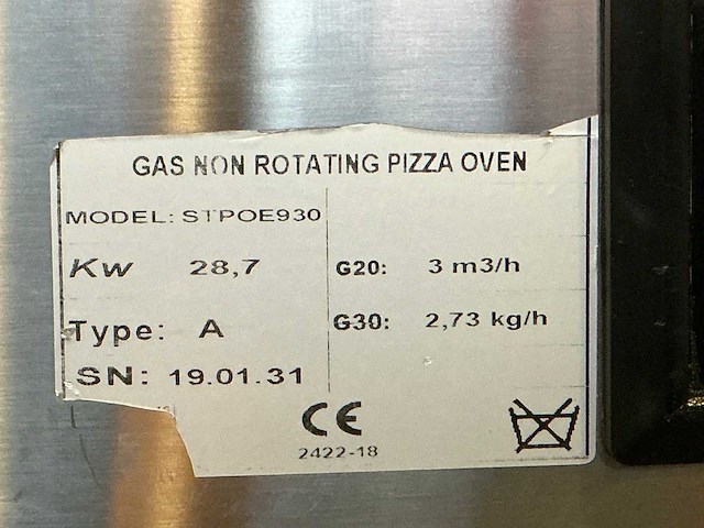 Ggmgastro stpoe930 verrijdbare steen pizza-oven - afbeelding 7 van  7
