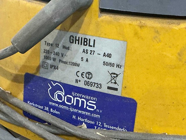 Ghibli as 27-a40 industriële stofzuiger - afbeelding 3 van  3