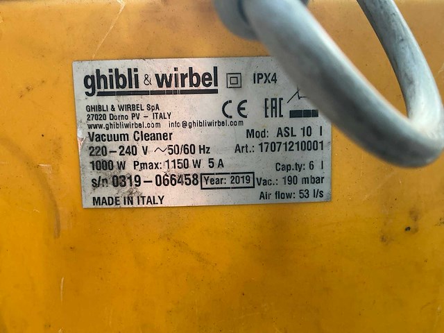 Ghibli & wirbel asl10 industriële stofzuiger - afbeelding 4 van  4