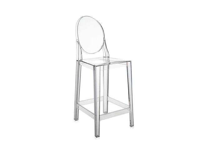 Ghost stool - 65 cm - transparant grijs plastic - afbeelding 1 van  1