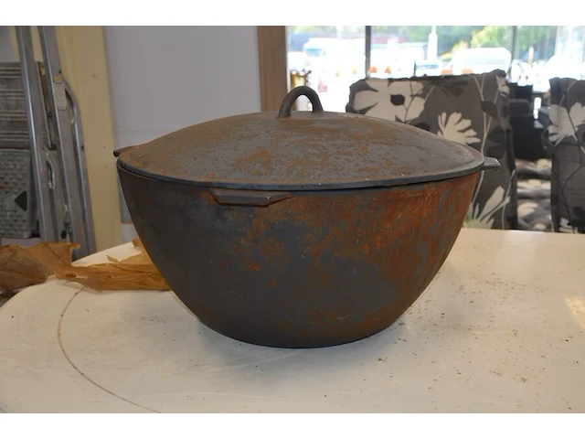 Gietijzeren pot met deksel diam. 55cm 40l - afbeelding 6 van  9