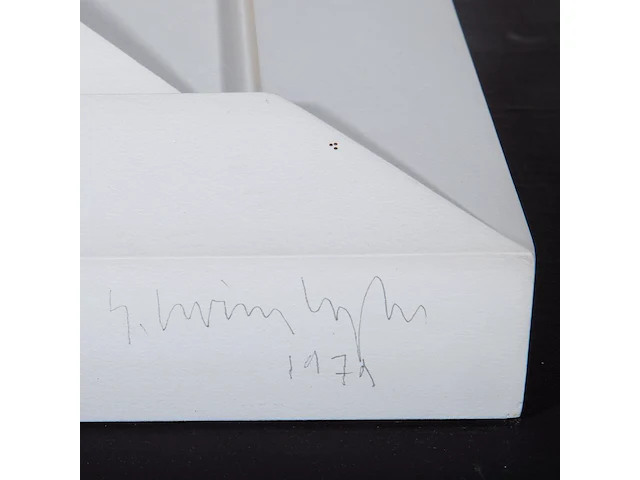 Gilbert swimberghe (1927-2015), untitled composition, 1979, white painted wooden relief work 41 x 41 cm. (16.14 x 16.14 in.), frame: 55 x 55 cm. (21.64 x 21.64 in.) - afbeelding 4 van  5