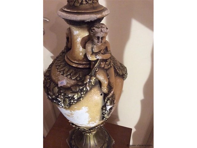 Gipsen vaas engelen - afbeelding 3 van  4