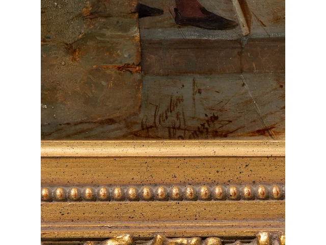 Giulio carlini (1830-1887), the venetian master presenting his work, 1851, oil on canvas 98 x 75 cm. (38.57 x 29.53 in.), frame: 121 x 98 cm. (47.64 x 38.57 in.) - afbeelding 3 van  8