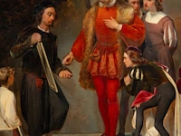 Giulio carlini (1830-1887), the venetian master presenting his work, 1851, oil on canvas 98 x 75 cm. (38.57 x 29.53 in.), frame: 121 x 98 cm. (47.64 x 38.57 in.) - afbeelding 5 van  8