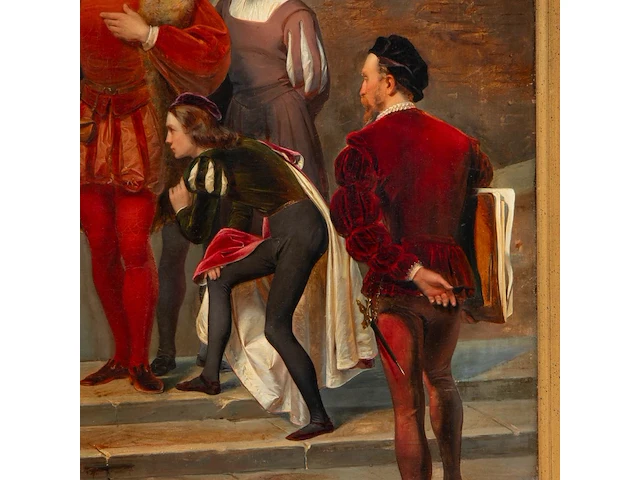Giulio carlini (1830-1887), the venetian master presenting his work, 1851, oil on canvas 98 x 75 cm. (38.57 x 29.53 in.), frame: 121 x 98 cm. (47.64 x 38.57 in.) - afbeelding 6 van  8
