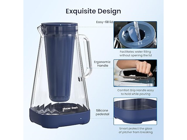 Glacier fresh glazen waterfilterkan - afbeelding 3 van  5