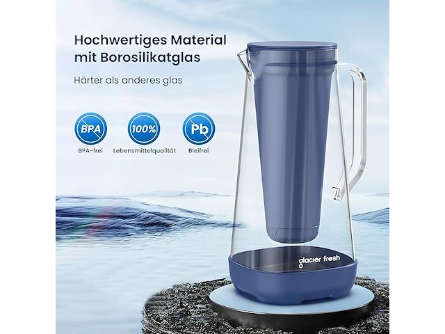 Glacier fresh glazen waterfilterkan - afbeelding 2 van  3