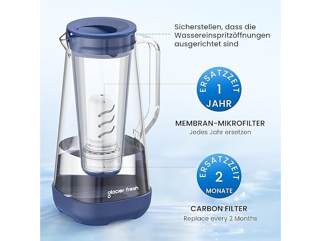 Glacier fresh glazen waterfilterkan - afbeelding 3 van  3