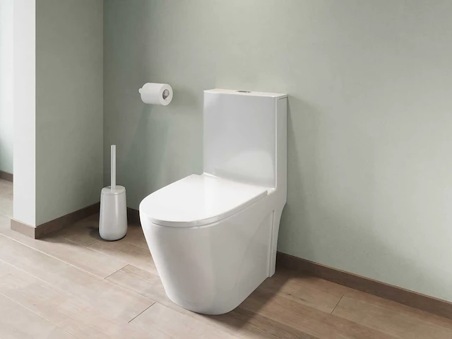 Glanzend wit keramisch aanrechttoilet - verticale afvoer - afbeelding 1 van  8