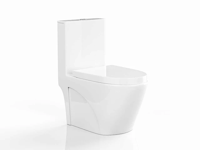Glanzend wit keramisch aanrechttoilet - verticale afvoer - afbeelding 3 van  8