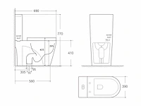 Glanzend wit keramisch aanrechttoilet - verticale afvoer - afbeelding 8 van  8
