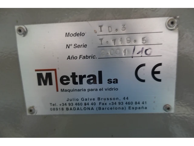 Glassnijmachine bovenfrees metral - afbeelding 3 van  5