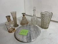 Glaswerk en marmeren draaischotel 6 items - afbeelding 1 van  1