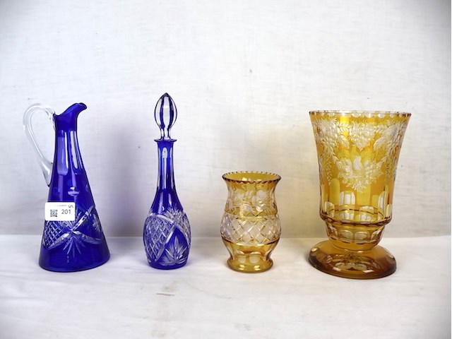Glaswerk geslepen & gegraveerd (x4) - afbeelding 1 van  8