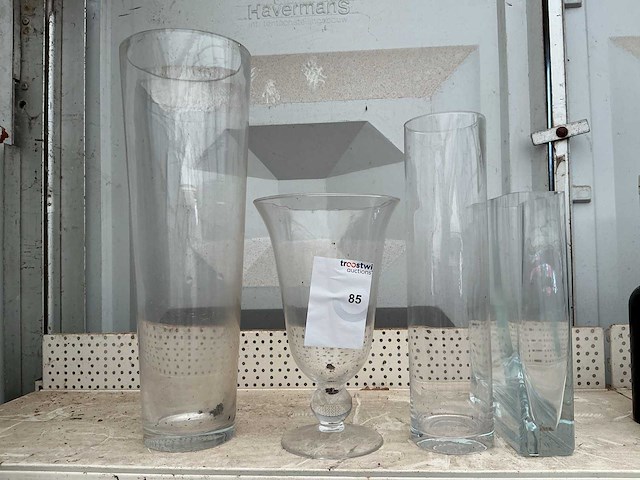 Glaswerk,bloemenvaas (4x) - afbeelding 1 van  1