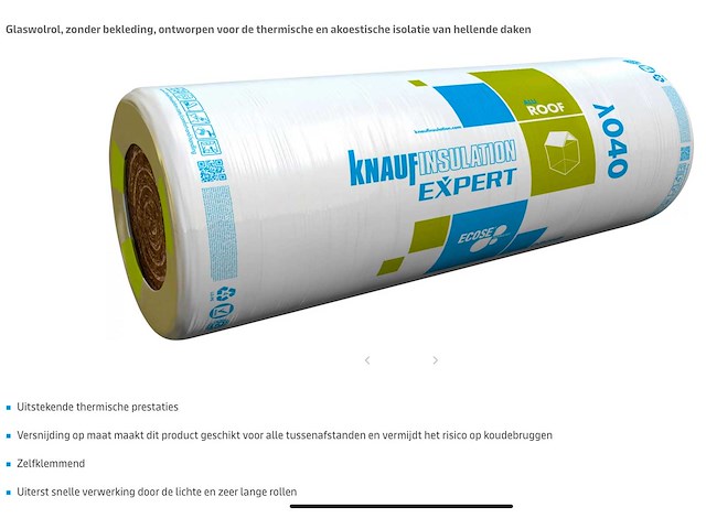 Glaswol 18 cm dik 84,96 m2 ( 1/2 pal ) - afbeelding 1 van  2