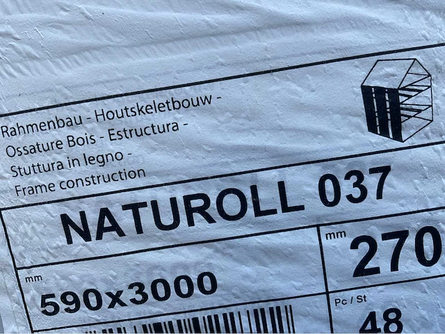 Glaswol 27 cm dik 35,40 m2 ( 10 rol ) - afbeelding 3 van  3