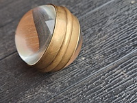 Glazen bol in koper en glas met uurwerk en duits ijzeren kruis uit 1939 - afbeelding 4 van  6