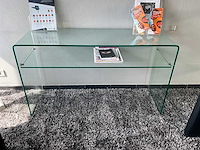 Glazen design bijzettafels (3x)
